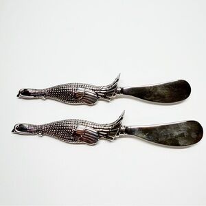 Vintage Silver Plate Turkey Dip Spread Knives